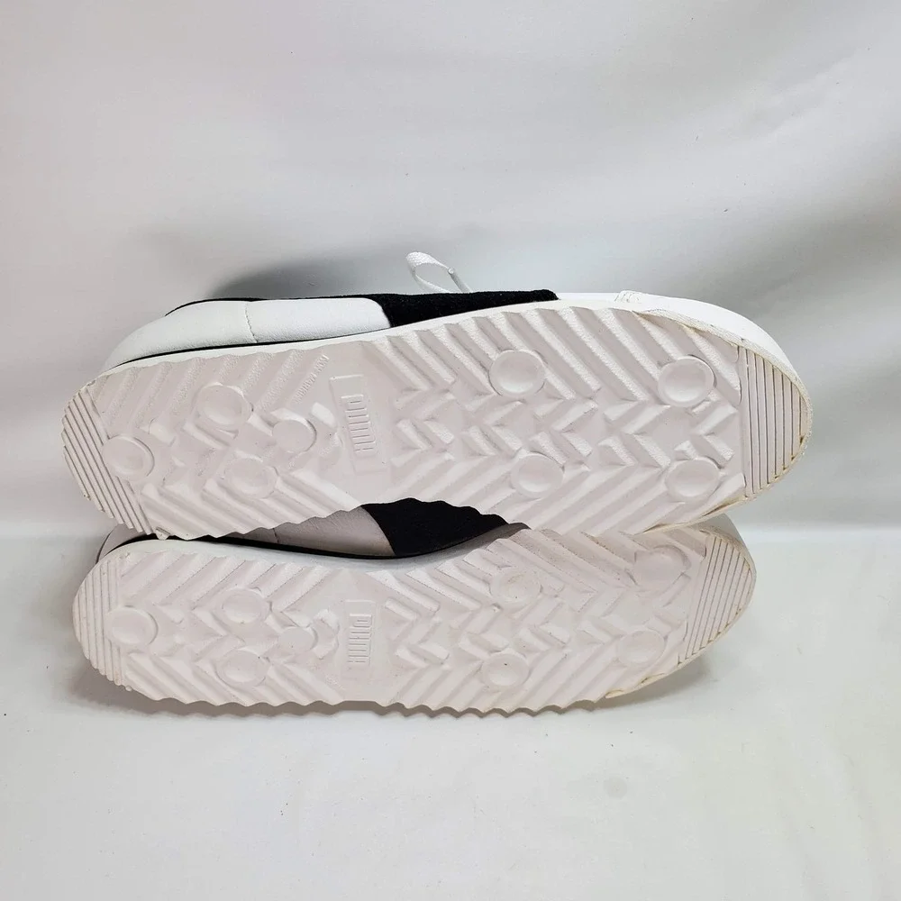 Vintage Puma Roma Leather‎ Sneakers Y2K Hype Style Womans Size 9 White Black